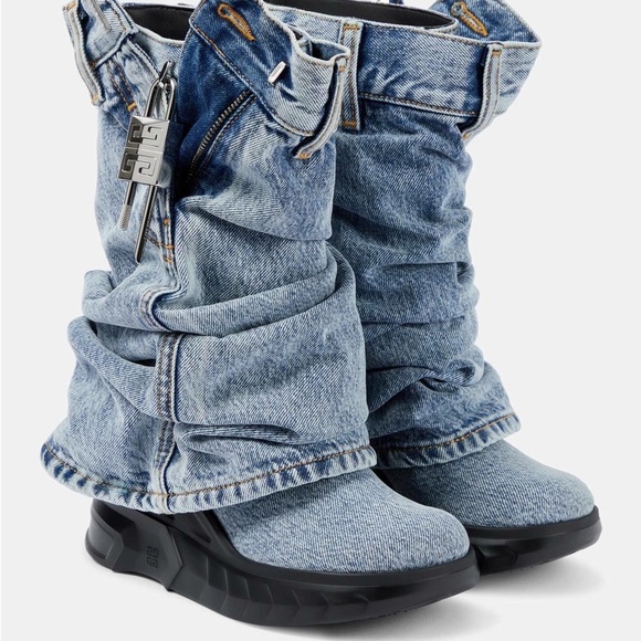 Givenchy Shoes - Givenchy Blue Denim Ankle Boots